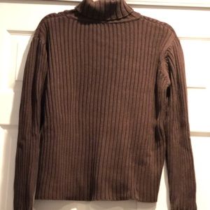 J Jill ribbed turtleneck sweater, brown